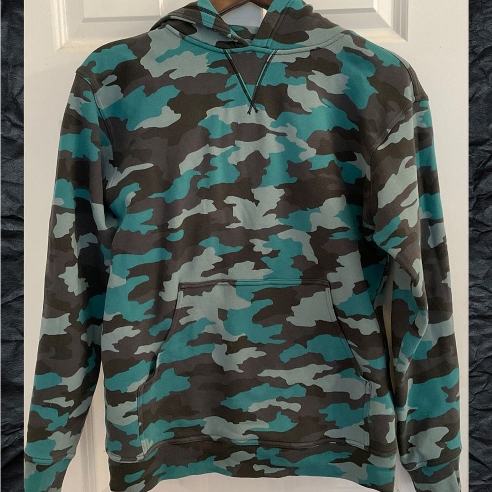 Lululemon All Yours Hoodie Fleece Heritage 365 Camo Tidewater Teal Multi Size 6